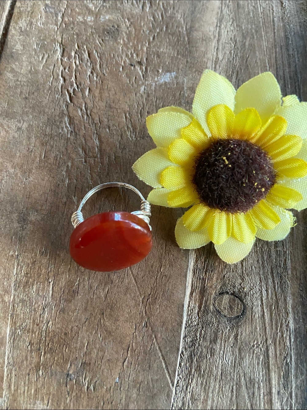 Cornelian wrapped Ring